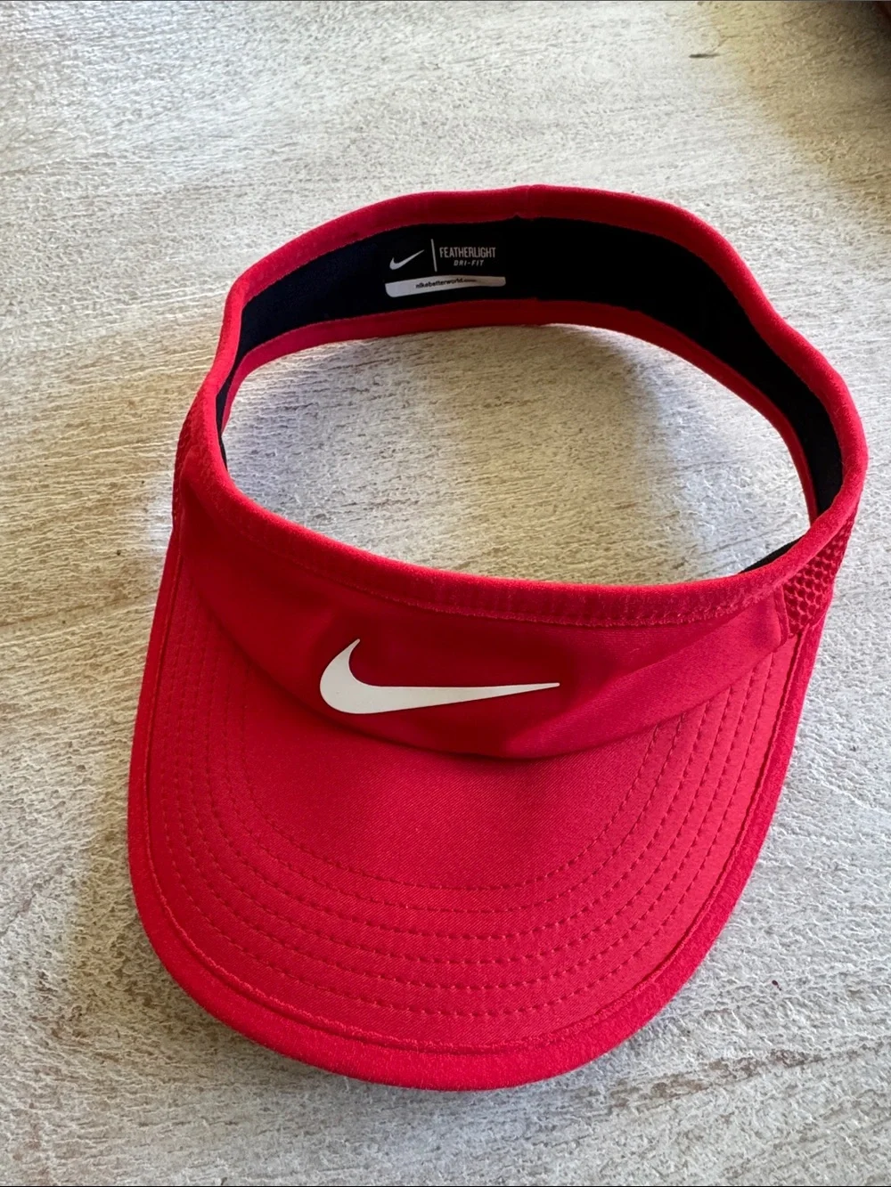 Nike Kids Women’s Mall Red Visor with White Swoosh